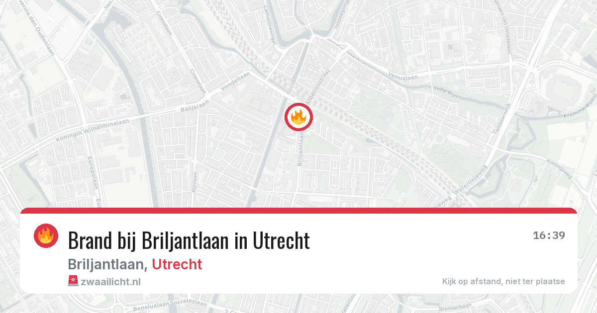 Brand bij Briljantlaan in Utrecht — 14 aug 2026