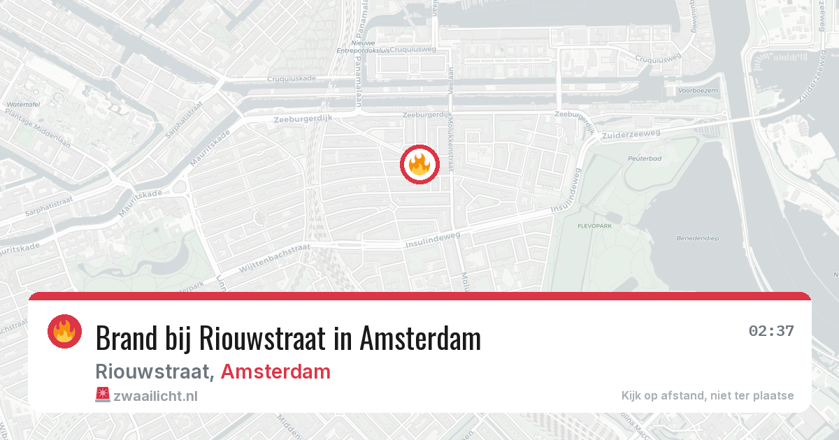 Brand bij Riouwstraat in Amsterdam — 26 jun 2026