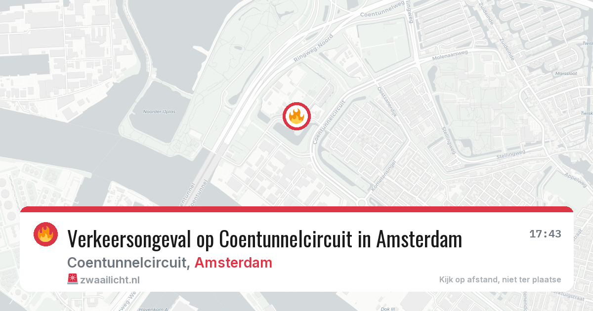 Verkeersongeval op Coentunnelcircuit in Amsterdam — 1 jul 2026