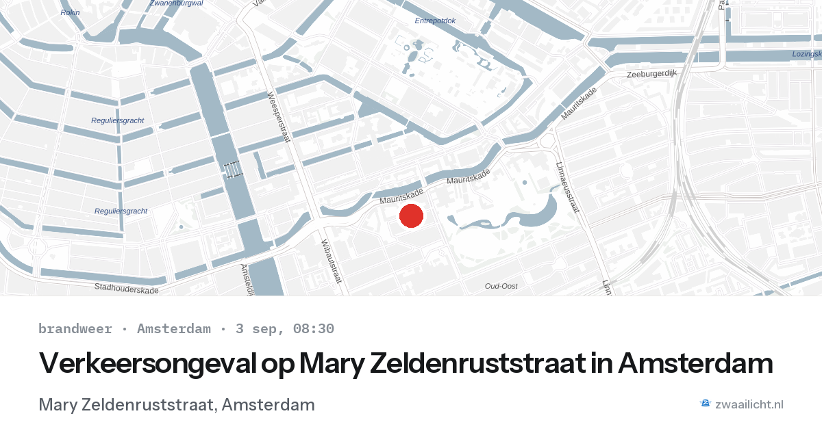 Verkeersongeval op Mary Zeldenruststraat in Amsterdam — 3 sep 2026
