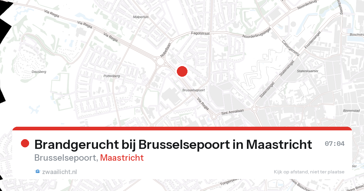 Brandgerucht bij Brusselsepoort in Maastricht — 11 aug 2026