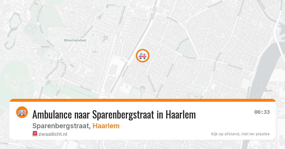 Ambulance naar Sparenbergstraat in Haarlem — 8 aug 2026