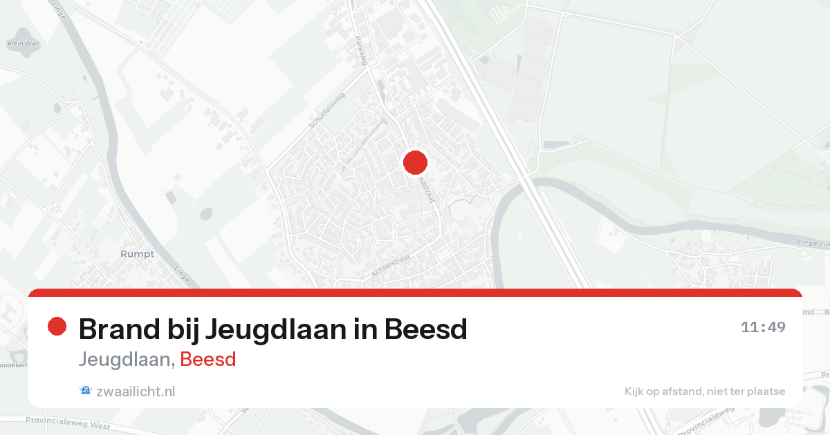 Brand bij Jeugdlaan in Beesd — 18 aug 2026