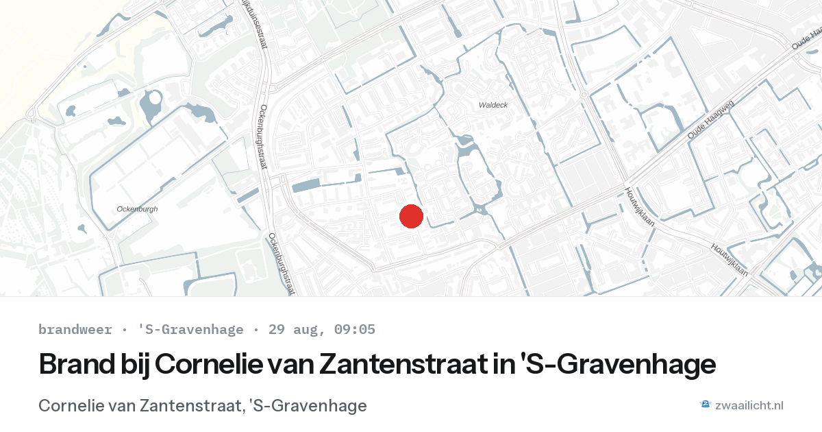 Brand bij Cornelie van Zantenstraat in 'S-Gravenhage — 29 aug 2026