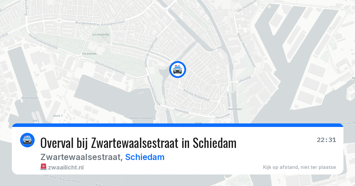 Overval bij Zwartewaalsestraat in Schiedam — 7 aug 2026