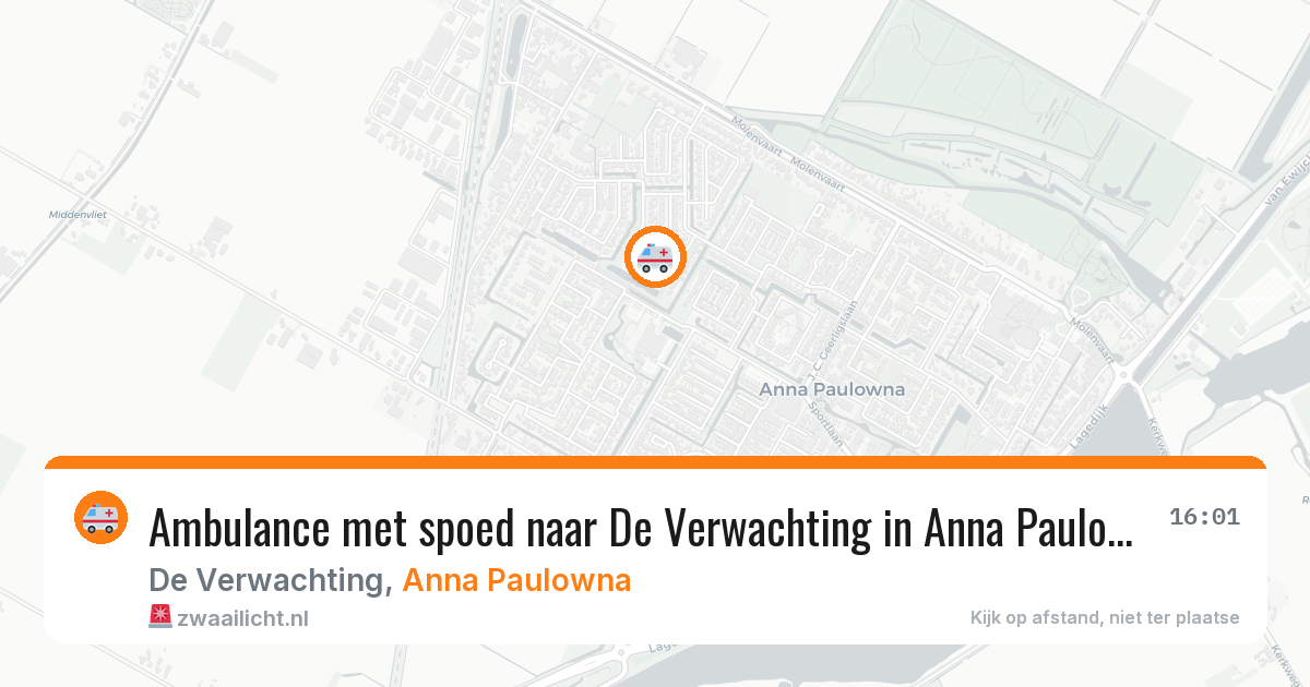 Ambulance met spoed naar De Verwachting in Anna Paulowna — 2 jun 2026