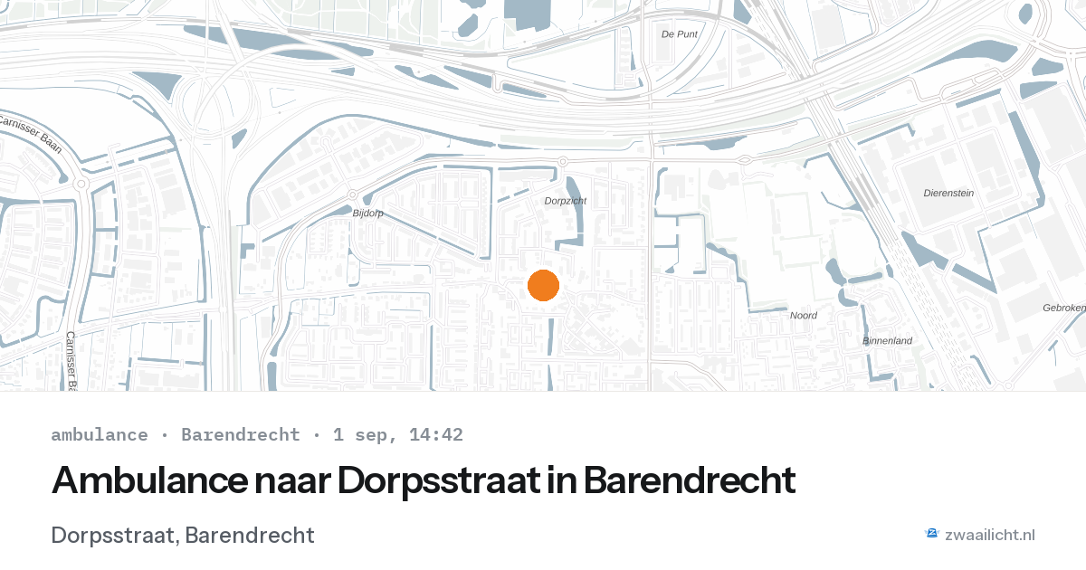 Ambulance naar Dorpsstraat in Barendrecht — 1 sep 2026