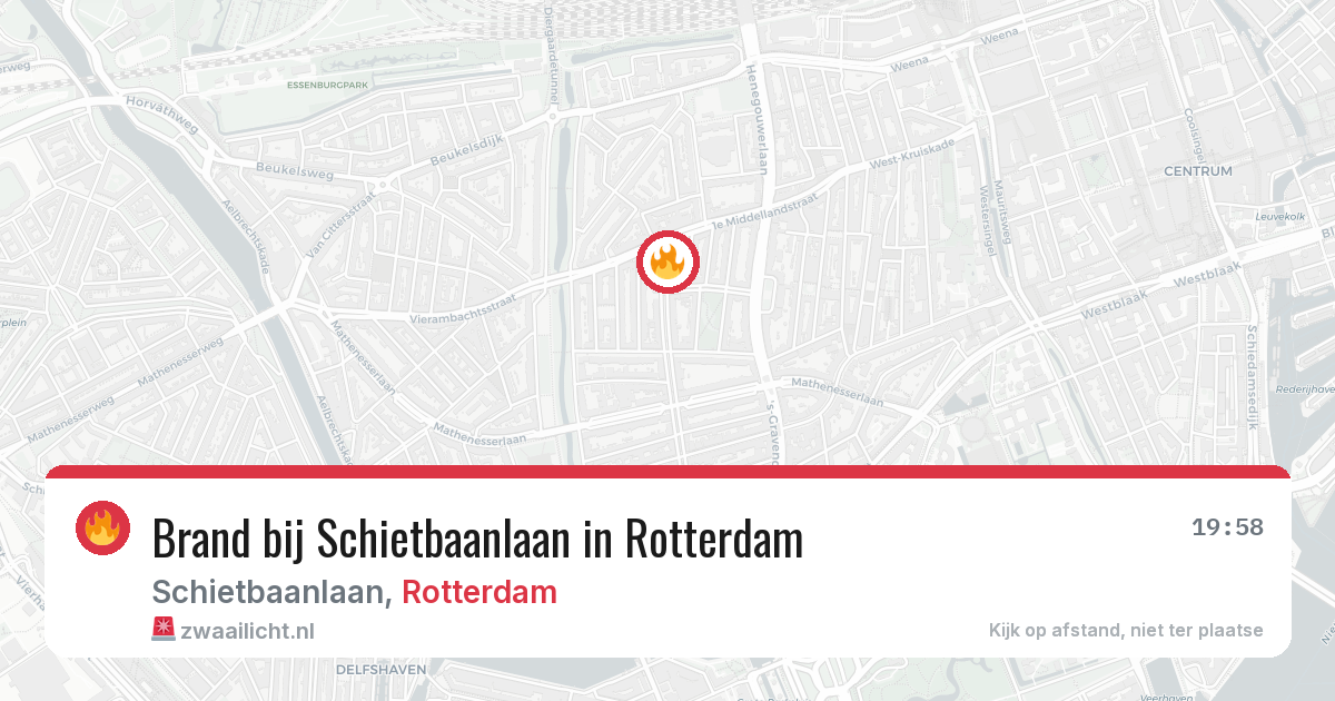 Brand bij Schietbaanlaan in Rotterdam — 21 mei 2026