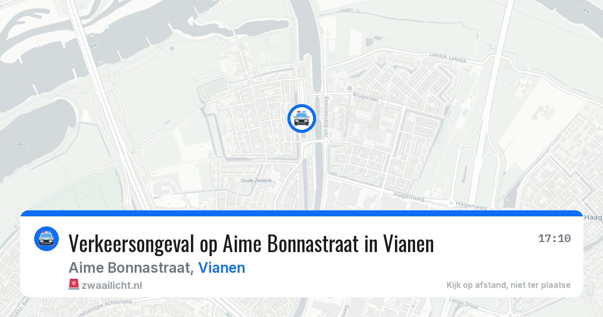 Verkeersongeval op Aime Bonnastraat in Vianen — 30 mrt 2026