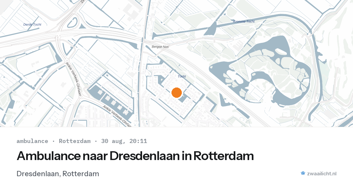 Ambulance naar Dresdenlaan in Rotterdam — 30 aug 2026