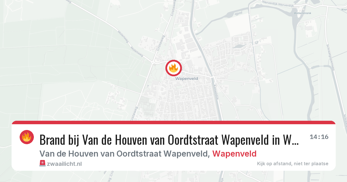 Brand bij Van de Houven van Oordtstraat Wapenveld in Wapenveld — 25 jun 2026