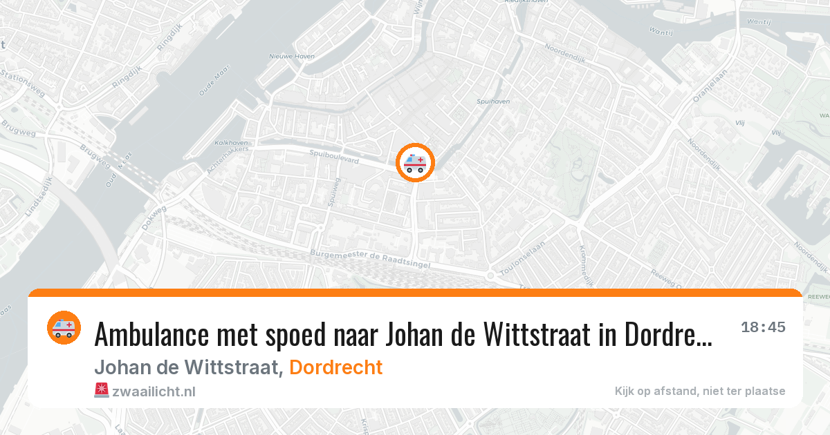 Ambulance met spoed naar Johan de Wittstraat in Dordrecht — 6 jul 2026