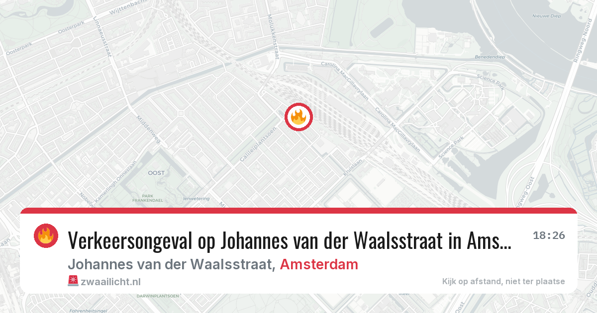 Verkeersongeval op Johannes van der Waalsstraat in Amsterdam — 8 apr 2026