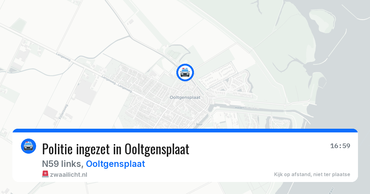 Politie ingezet in Ooltgensplaat — 8 jul 2026 | 🚨 Zwaailicht.nl