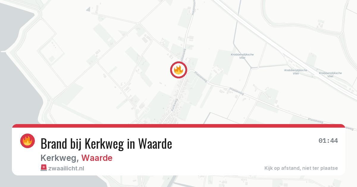 Brand bij Kerkweg in Waarde — 9 aug 2026