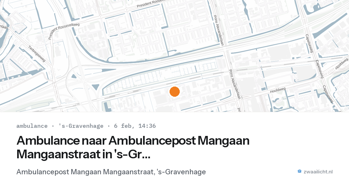 Ambulance naar Ambulancepost Mangaan Mangaanstraat in 's-Gravenhage — 6 feb 2026