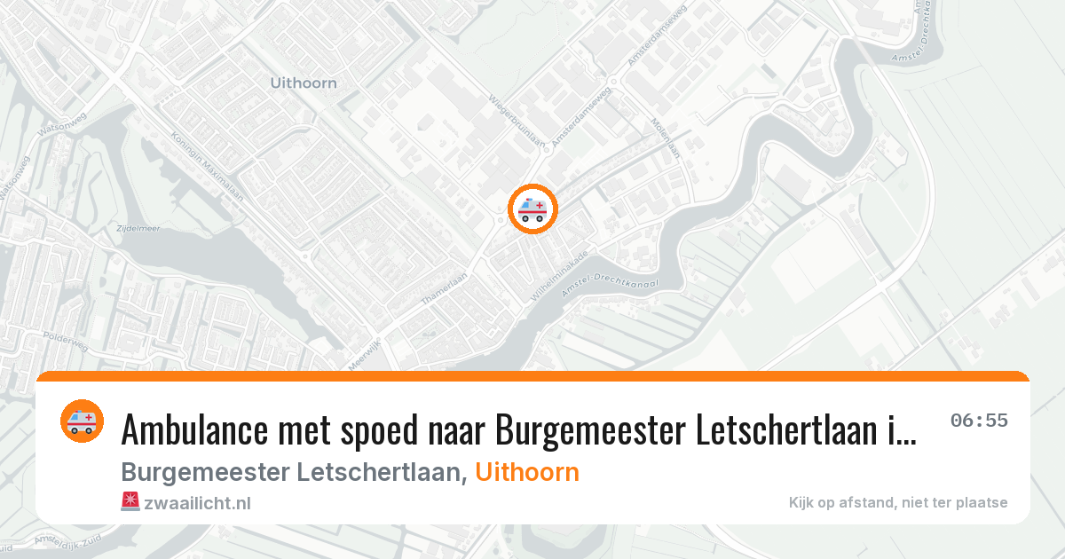 Ambulance met spoed naar Burgemeester Letschertlaan in Uithoorn — 7 aug 2026