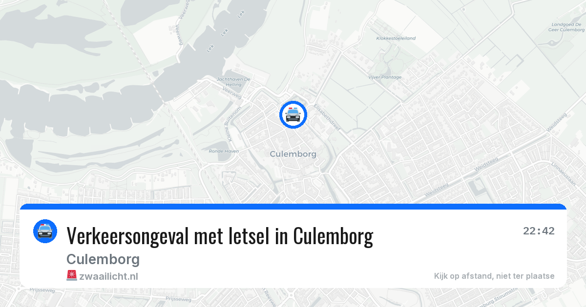 Verkeersongeval met letsel in Culemborg — 19 jun 2026
