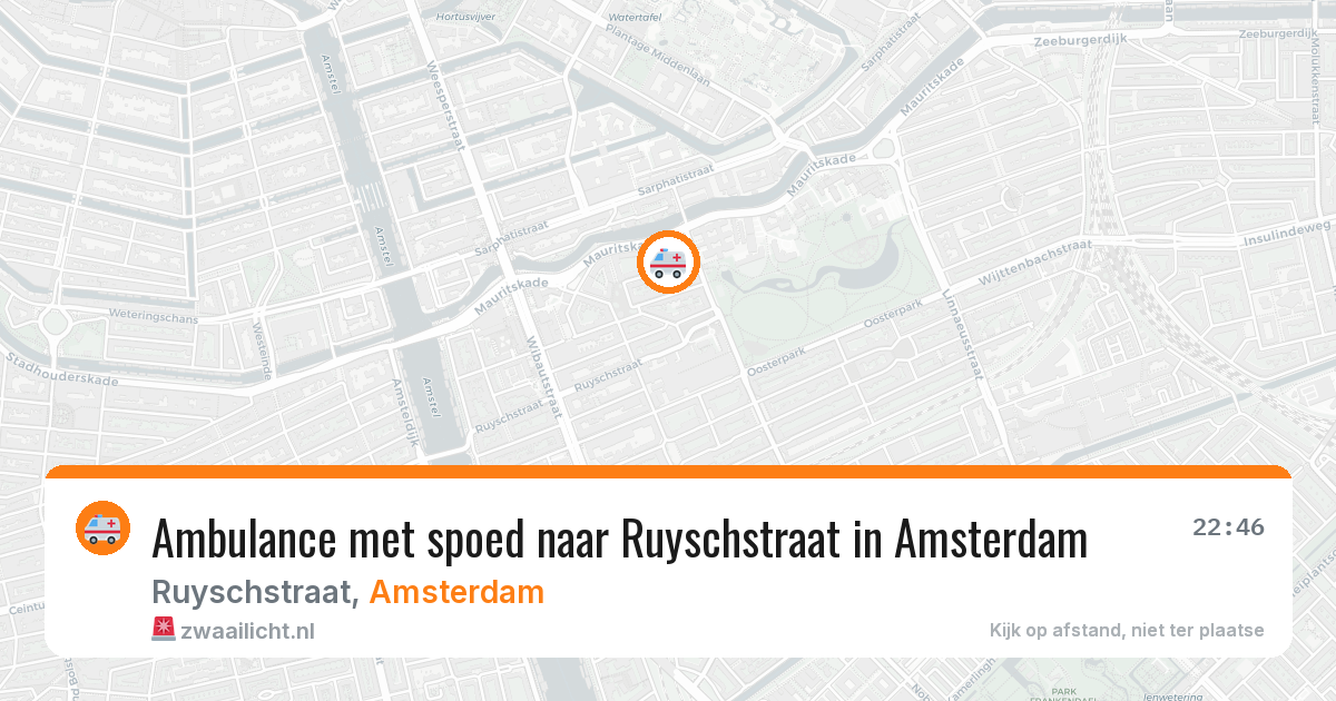 Ambulance met spoed naar Ruyschstraat in Amsterdam — 5 jul 2026