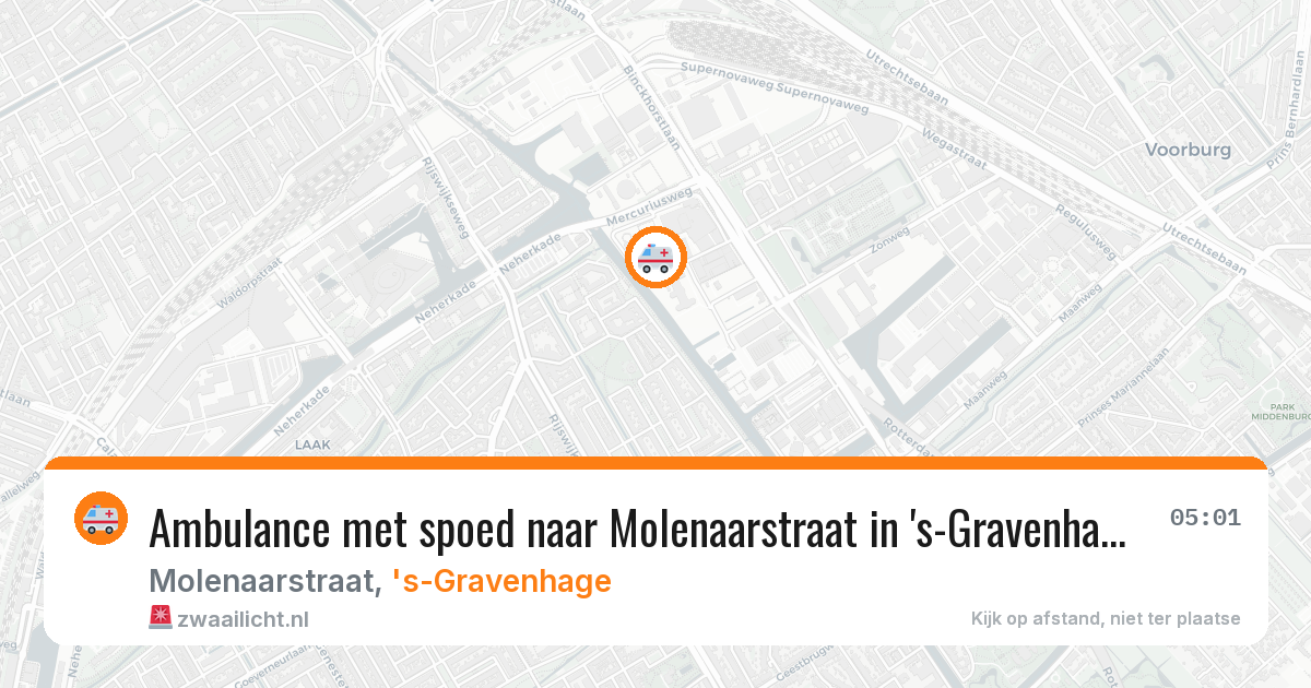 Ambulance met spoed naar Molenaarstraat in 's-Gravenhage — 10 mei 2026