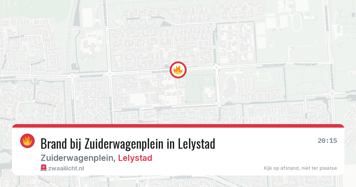 Brand bij Zuiderwagenplein in Lelystad — 27 jul 2026