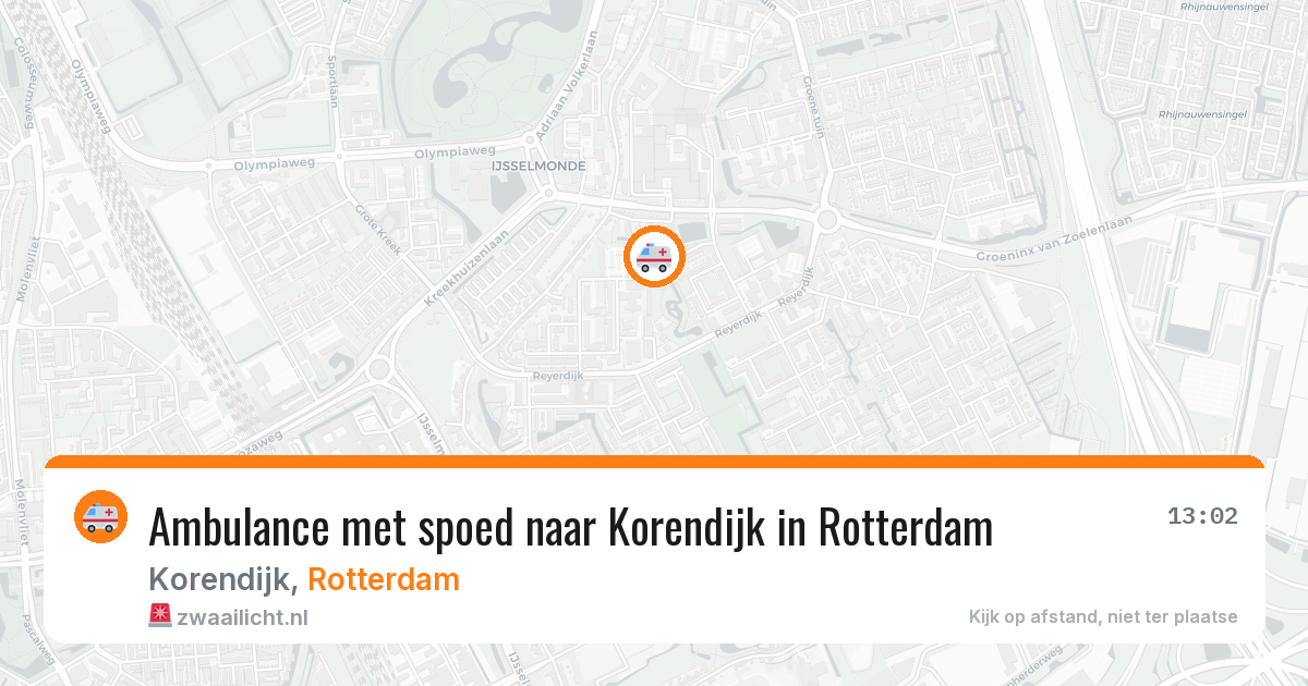 Ambulance met spoed naar Korendijk in Rotterdam — 2 jun 2026