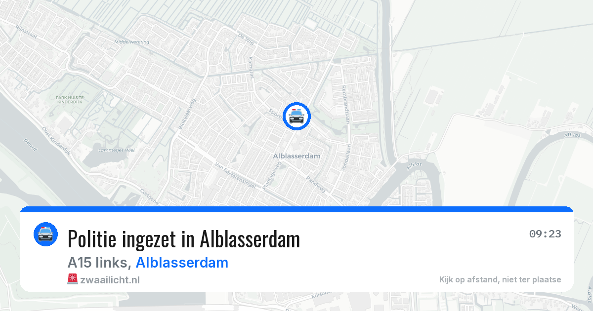 Politie ingezet in Alblasserdam — 20 jul 2026 | 🚨 Zwaailicht.nl