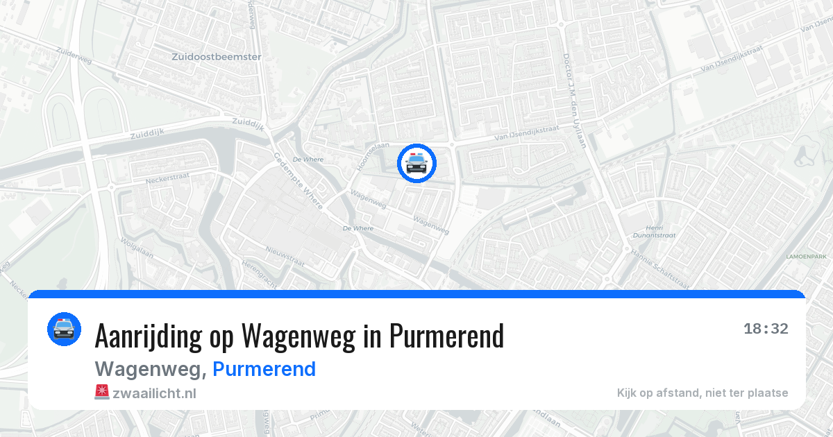 Aanrijding op Wagenweg in Purmerend — 20 apr 2026