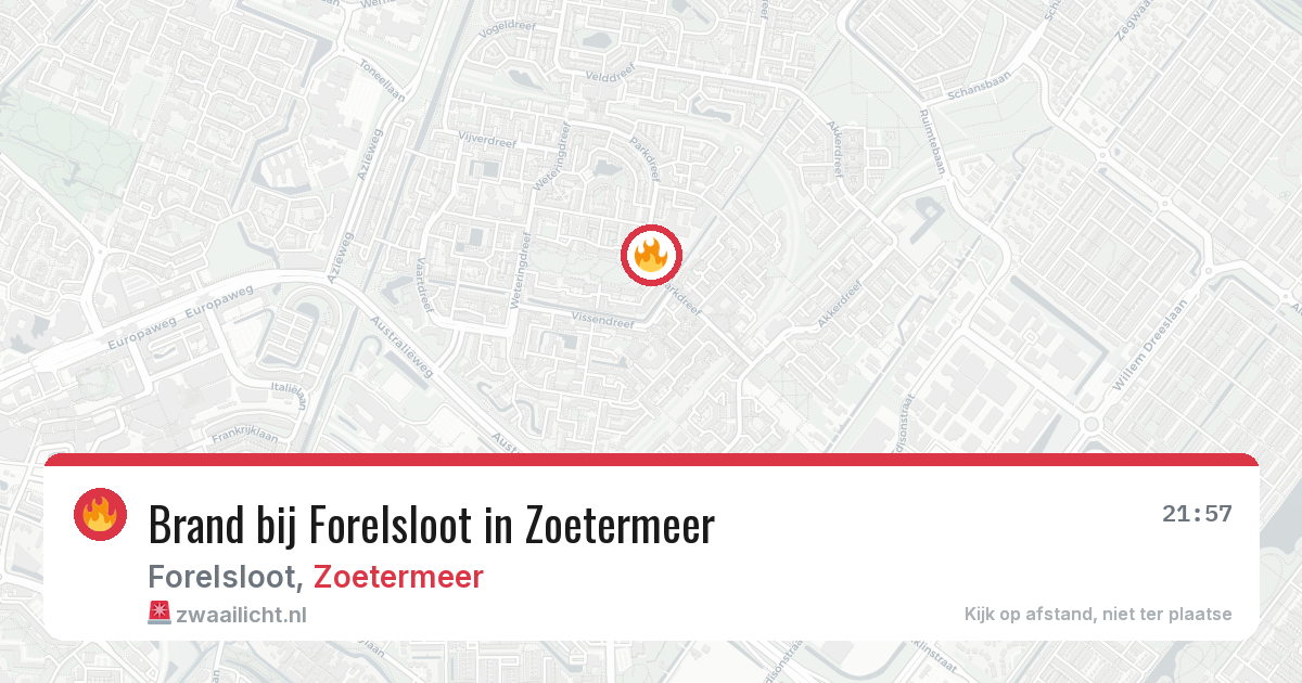 Brand bij Forelsloot in Zoetermeer — 9 aug 2026