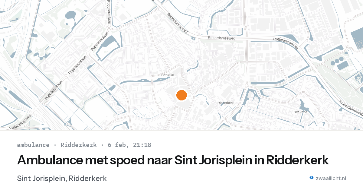 Ambulance met spoed naar Sint Jorisplein in Ridderkerk — 6 feb 2026