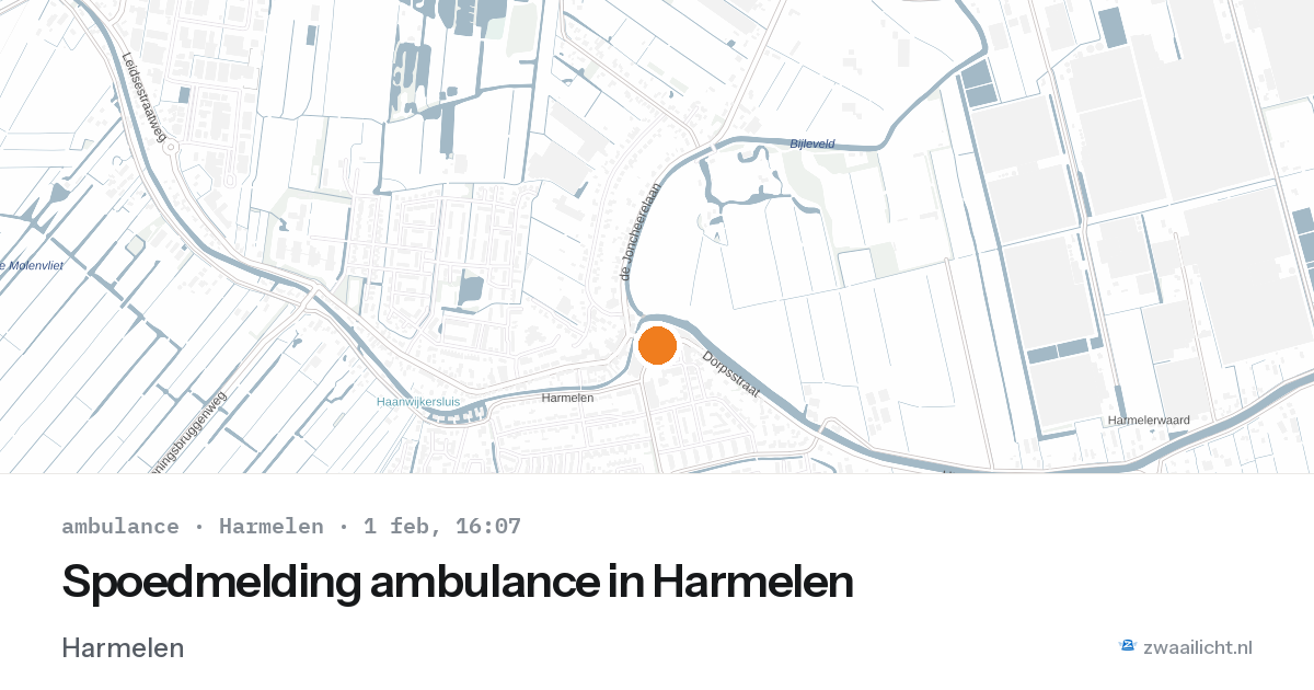 Spoedmelding ambulance in Harmelen — 1 feb 2026