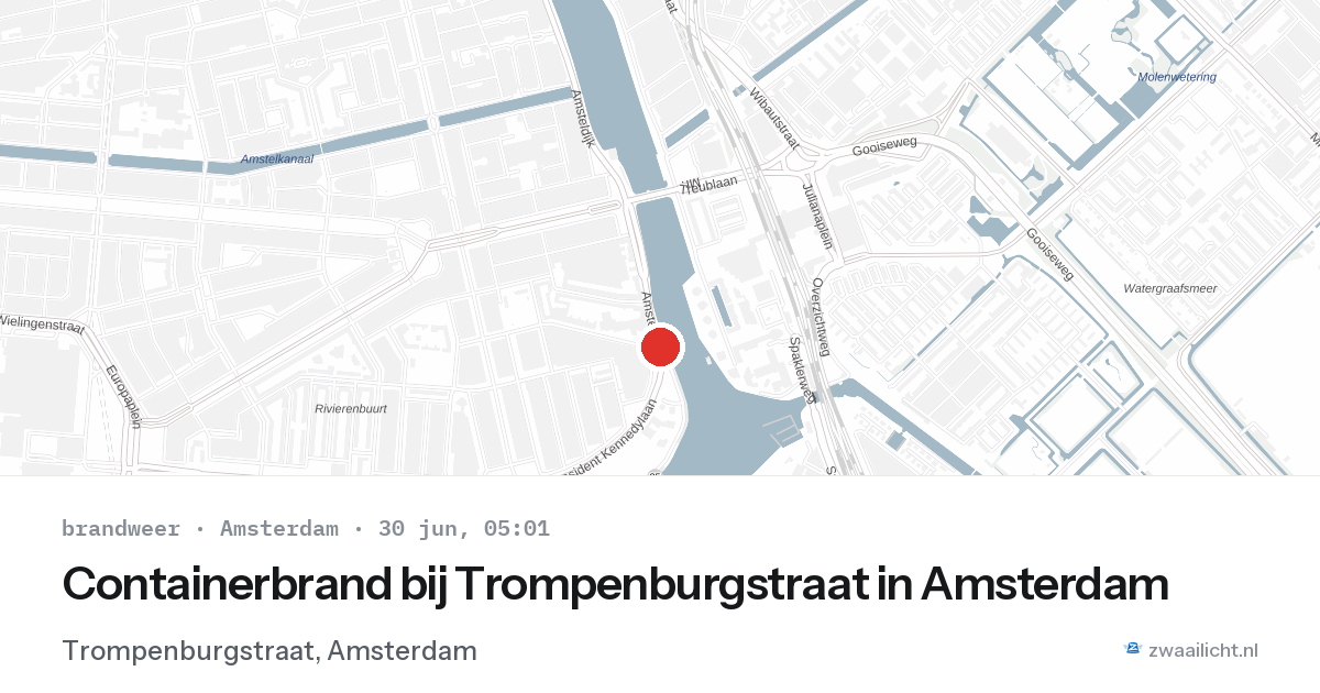 Containerbrand bij Trompenburgstraat in Amsterdam — 30 jun 2026