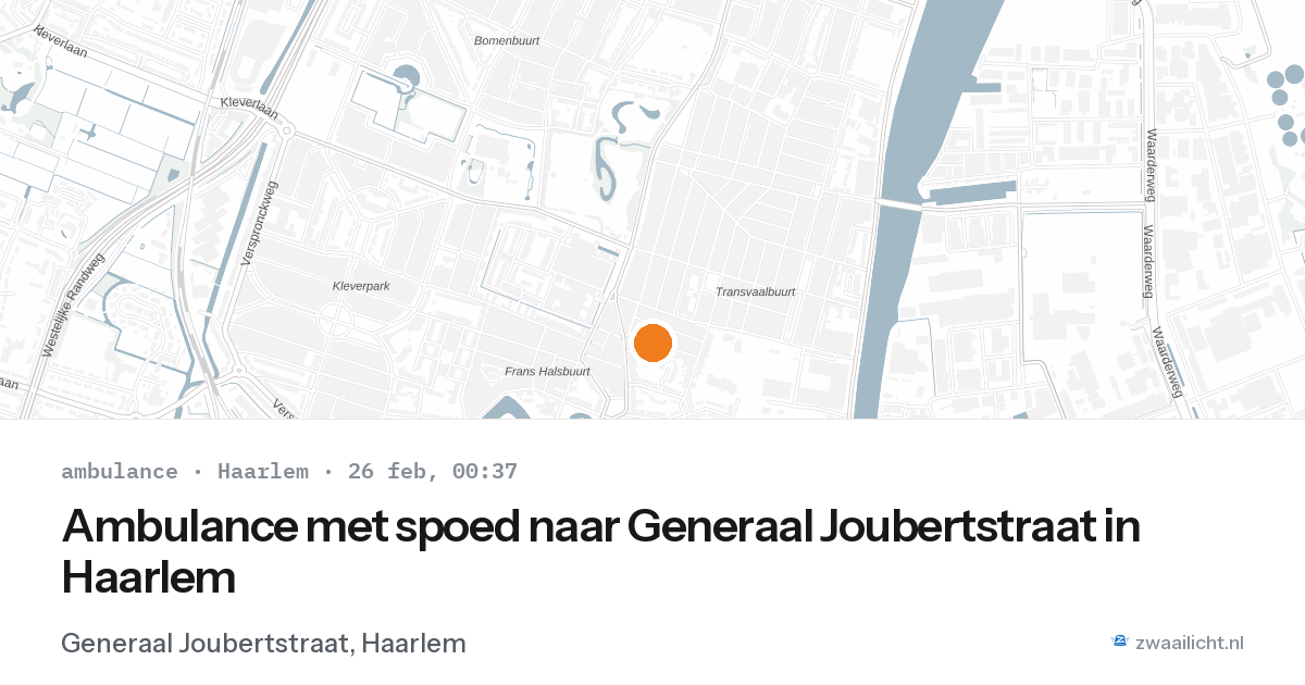Ambulance met spoed naar Generaal Joubertstraat in Haarlem — 25 feb 2026