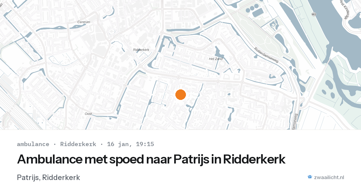 Ambulance met spoed naar Patrijs in Ridderkerk — 16 jan 2026