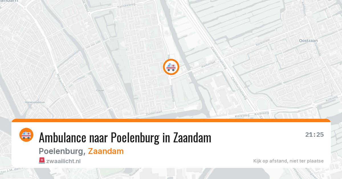 Ambulance naar Poelenburg in Zaandam — 10 aug 2026