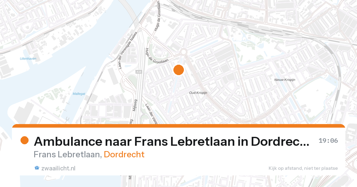 Ambulance naar Frans Lebretlaan in Dordrecht — 28 aug 2026