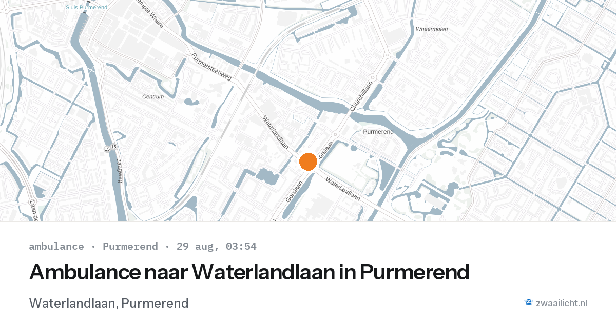 Ambulance naar Waterlandlaan in Purmerend — 29 aug 2026