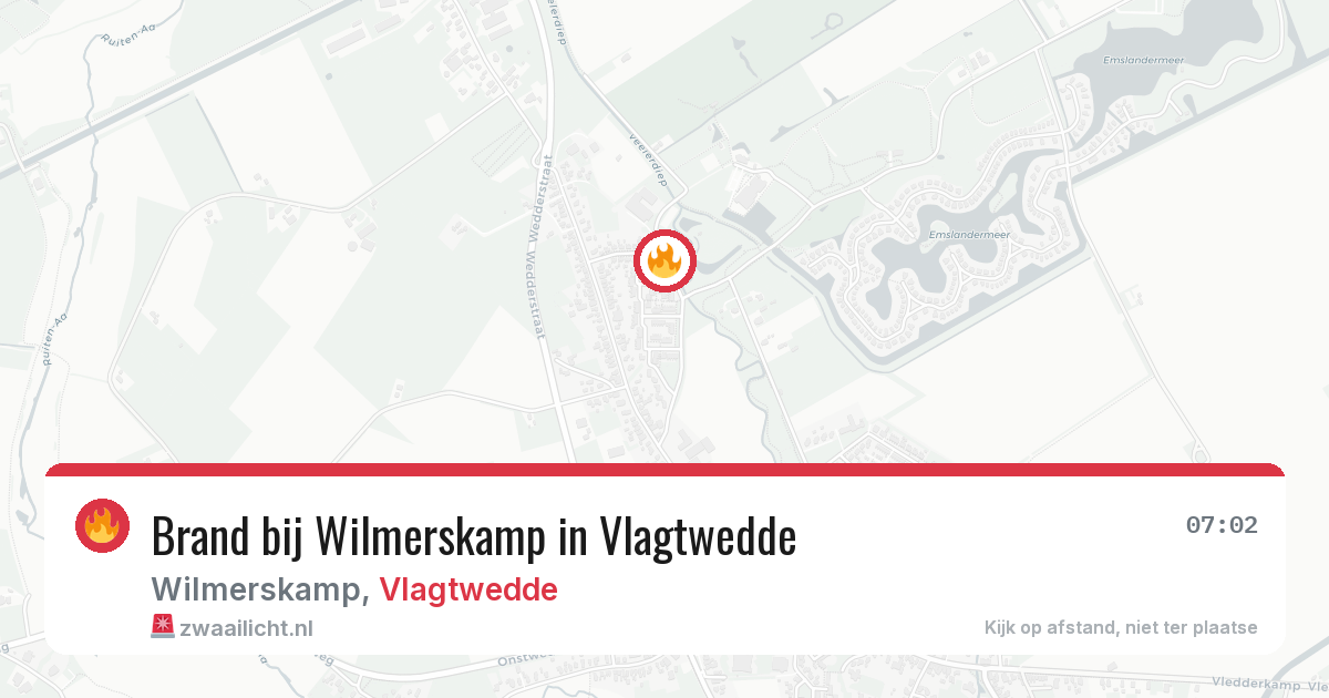 Brand bij Wilmerskamp in Vlagtwedde — 5 jun 2026