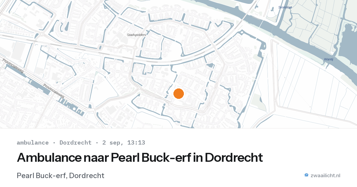 Ambulance naar Pearl Buck-erf in Dordrecht — 2 sep 2026
