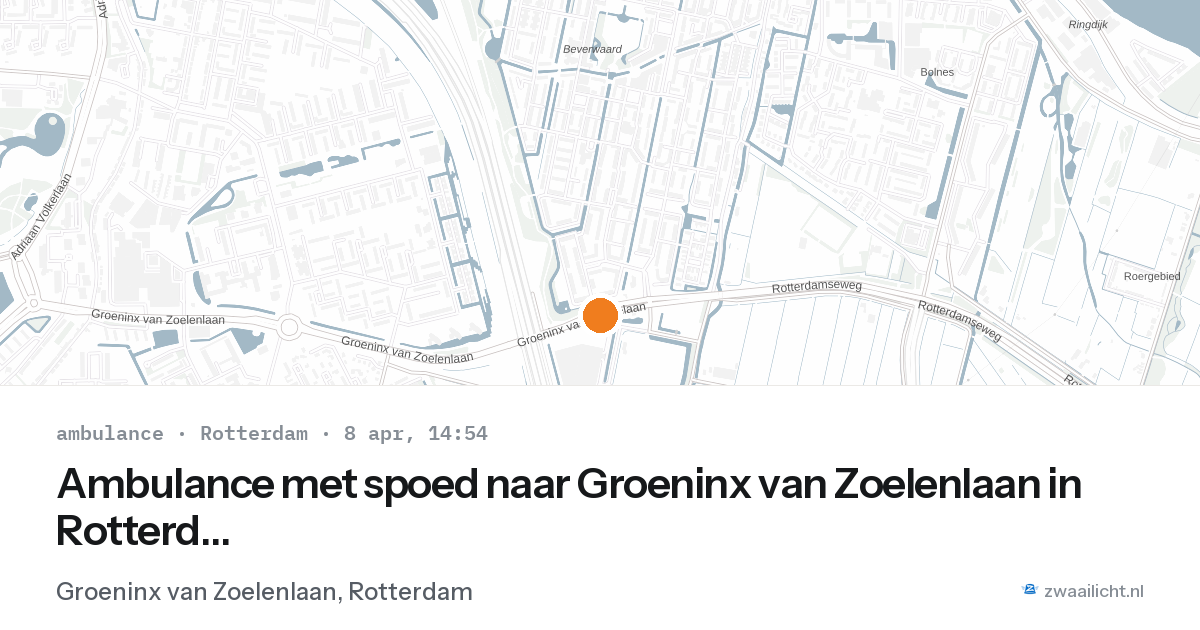 Ambulance met spoed naar Groeninx van Zoelenlaan in Rotterdam — 8 apr 2026