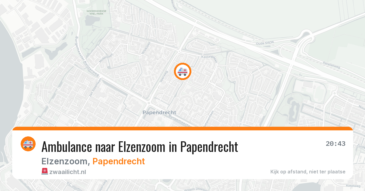 Ambulance naar Elzenzoom in Papendrecht — 19 jul 2026