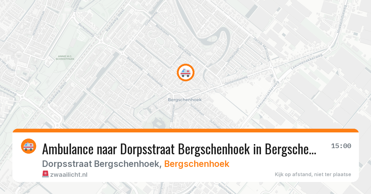 Ambulance naar Dorpsstraat Bergschenhoek in Bergschenhoek — 1 jul 2026