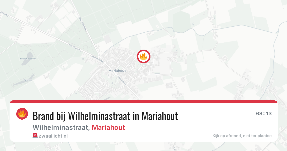 Brand bij Wilhelminastraat in Mariahout — 9 jun 2026