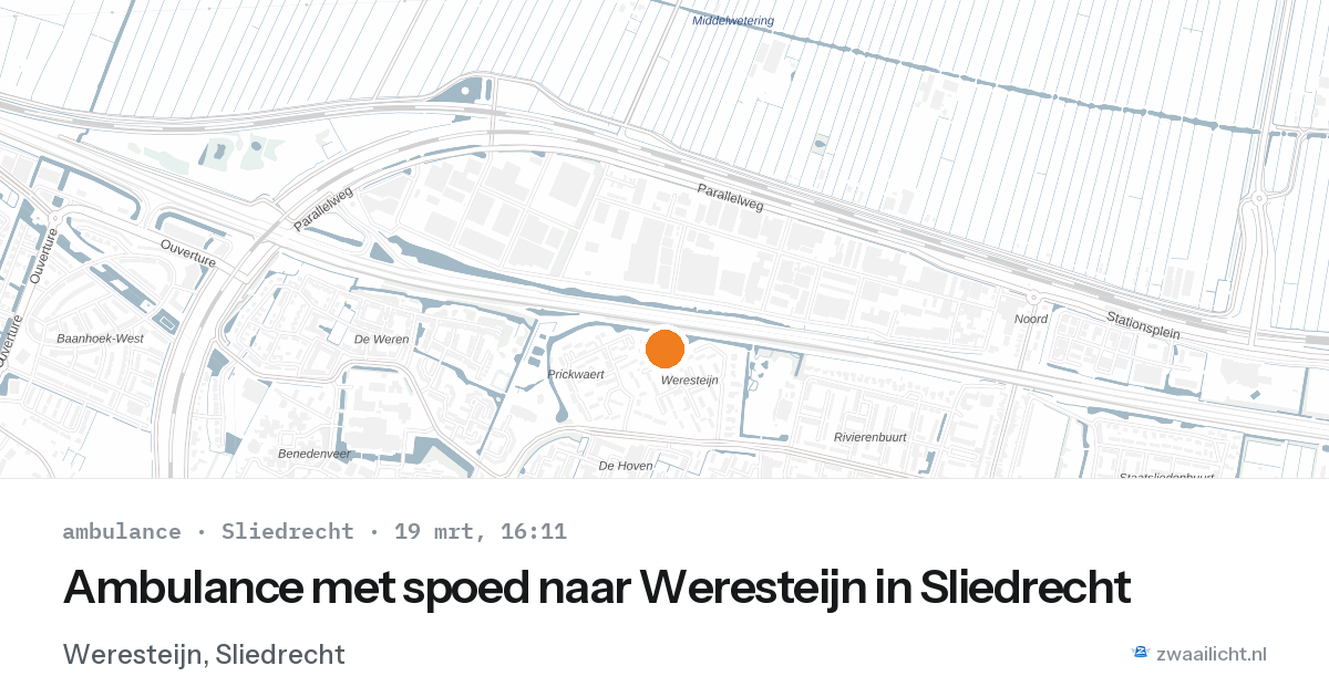 Ambulance met spoed naar Weresteijn in Sliedrecht — 19 mrt 2026