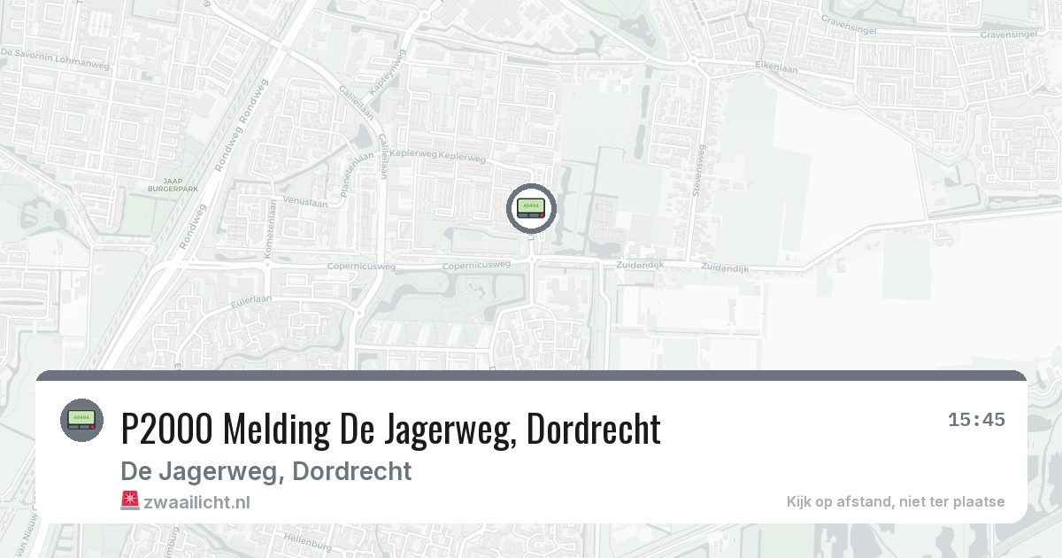 P2000 Melding De Jagerweg, Dordrecht — 2 mrt 2026