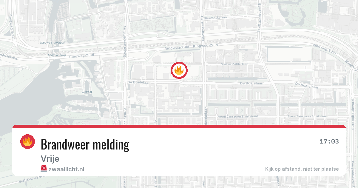 Brandweer melding — 3 mei 2026