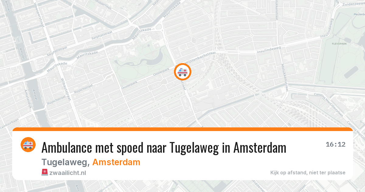 Ambulance met spoed naar Tugelaweg in Amsterdam — 8 mei 2026