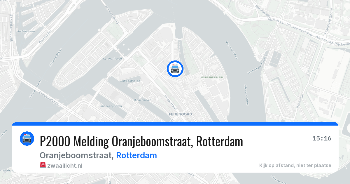P2000 Melding Oranjeboomstraat, Rotterdam — 14 aug 2026