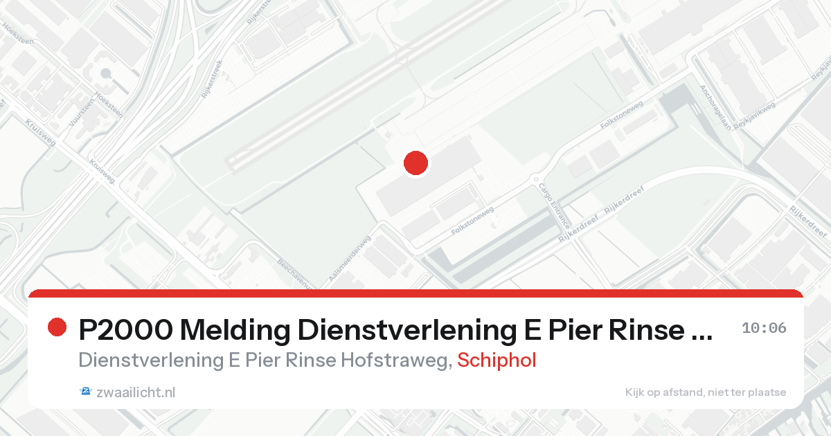 P2000 Melding Dienstverlening E Pier Rinse Hofstraweg, Schiphol — 7 feb 2026