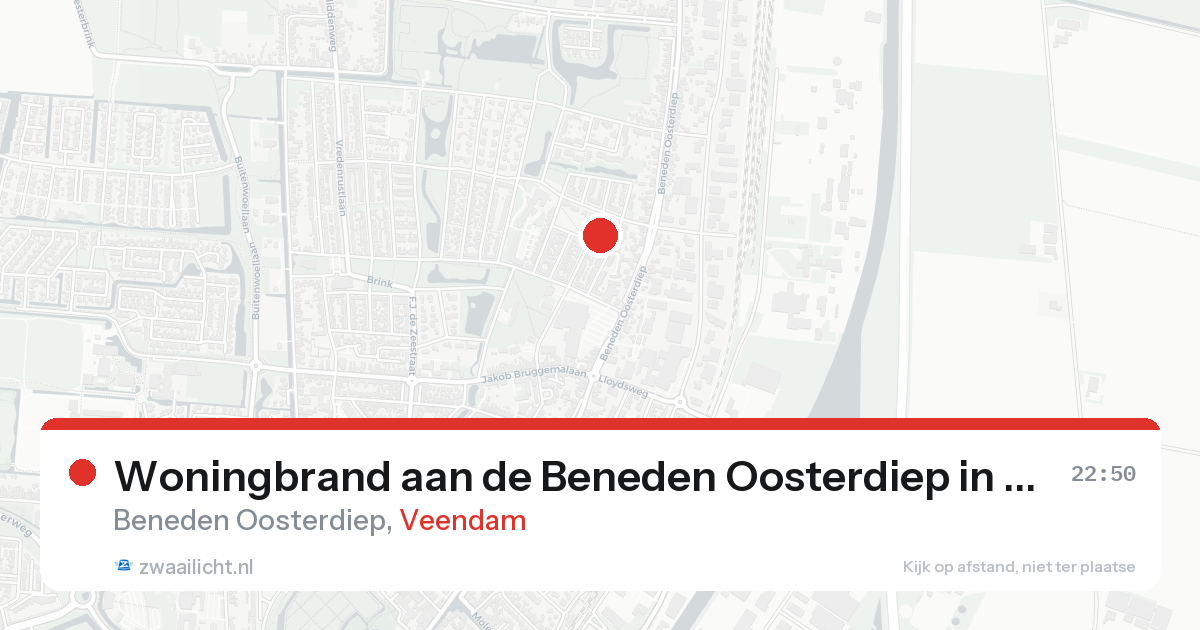 Woningbrand aan de Beneden Oosterdiep in Veendam — 21 aug 2026